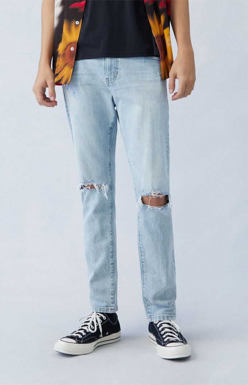 Jeans PacSun Comodidad Stretch Indigo Atléticos Slim Hombre Indigo Claro | ZAYMR9063