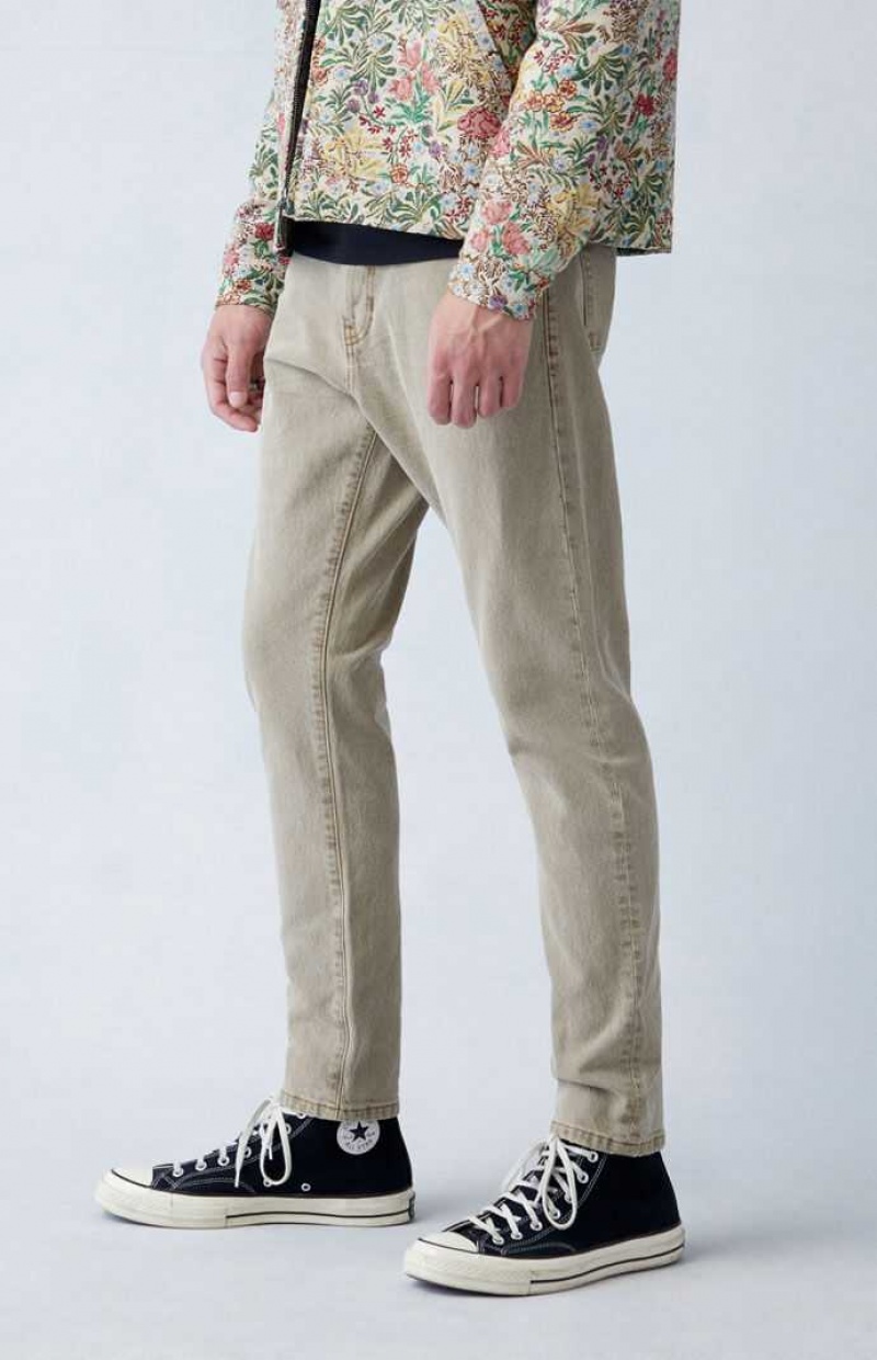 Jeans PacSun Comodidad Stretch Tan Slim Hombre Kaki | TJQZR5138