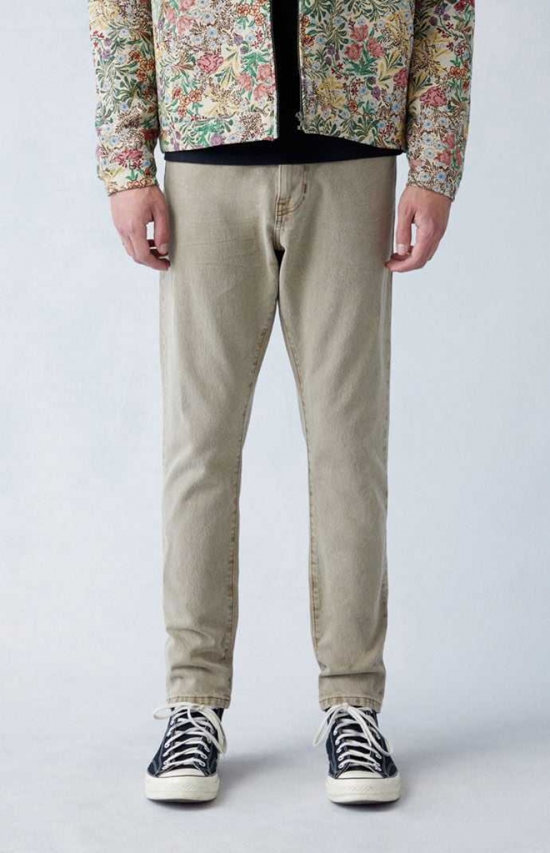 Jeans PacSun Comodidad Stretch Tan Slim Hombre Kaki | TJQZR5138