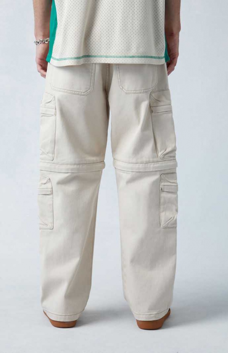 Jeans PacSun Cream gy Cargo Zip-Off Hombre Kaki | XFPVH0864