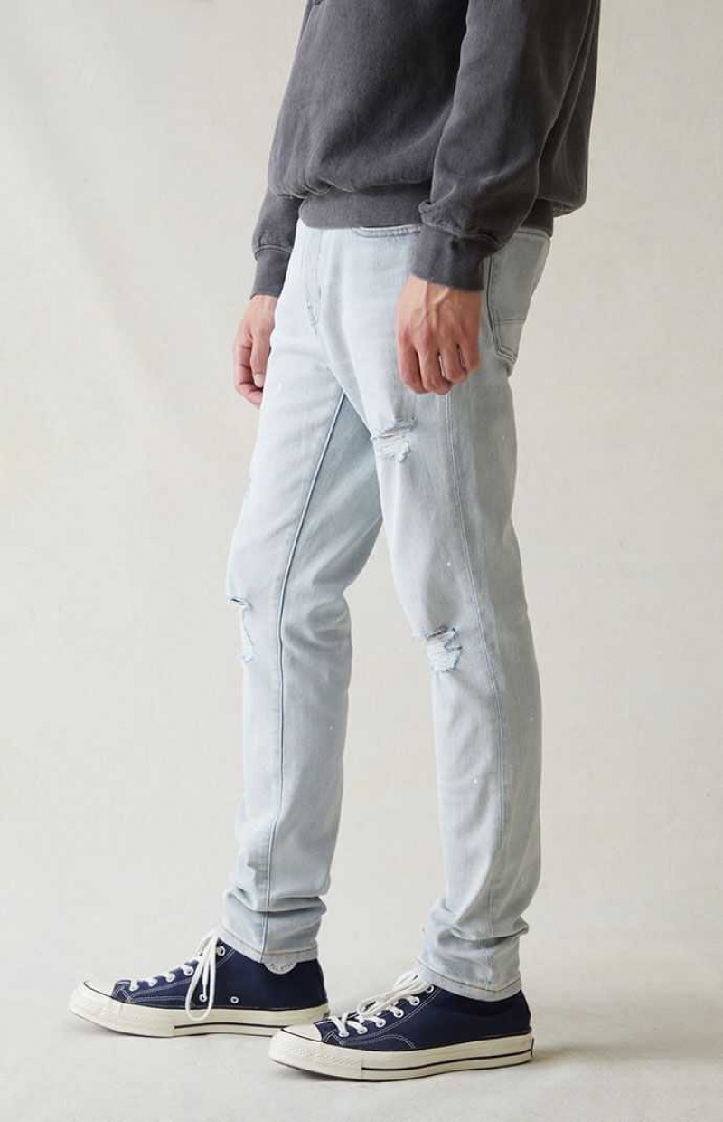 Jeans PacSun Eco Comodidad Stretch Indigo Flaco Hombre Indigo Claro | BKQWX4705