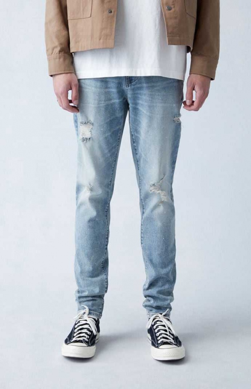 Jeans PacSun Eco High Stretch Indigo Flaco Hombre Indigo | TSBNH4602