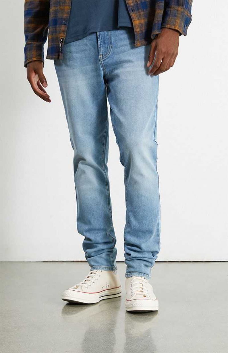 Jeans PacSun Eco Medium Wash Stacked Flaco Hombre Indigo | VBNSG8021