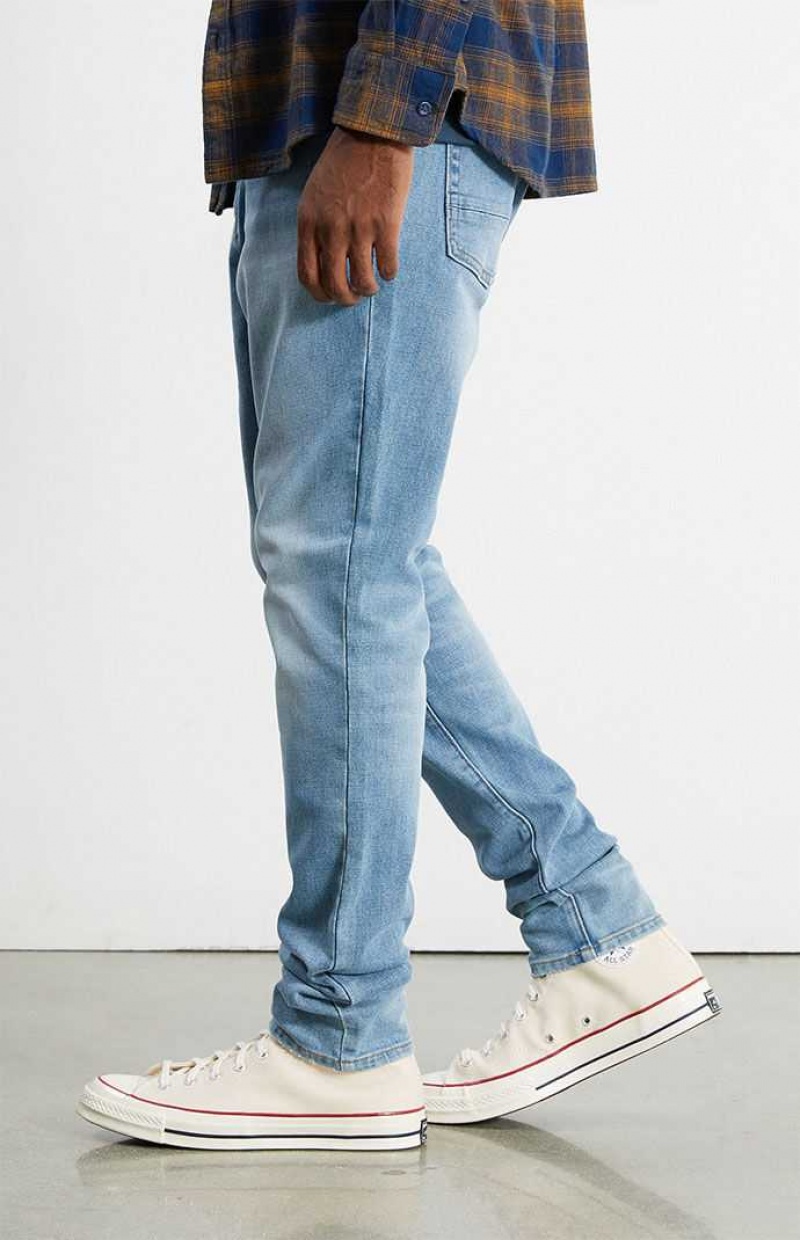 Jeans PacSun Eco Medium Wash Stacked Flaco Hombre Indigo | VBNSG8021