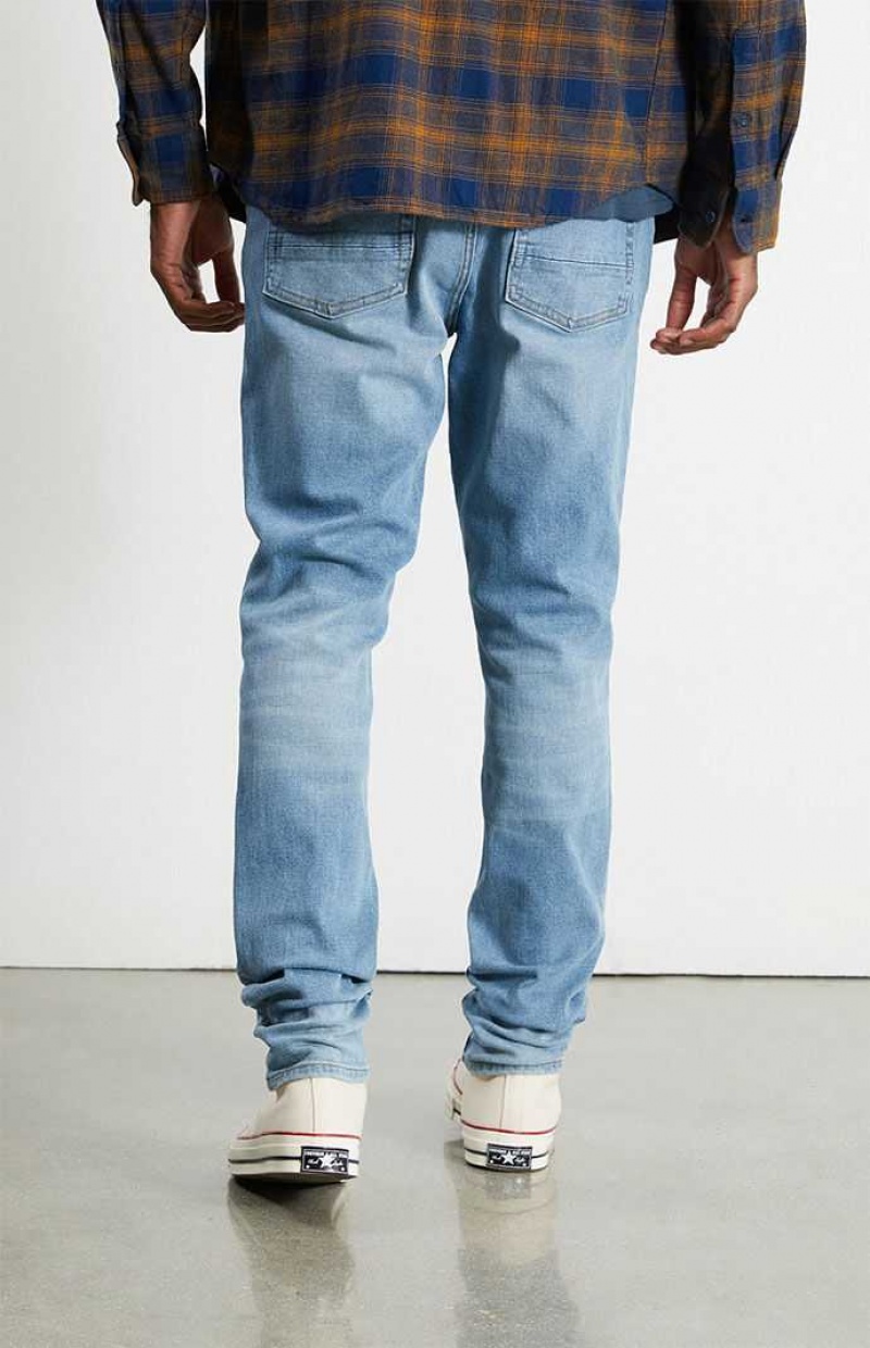 Jeans PacSun Eco Medium Wash Stacked Flaco Hombre Indigo | VBNSG8021