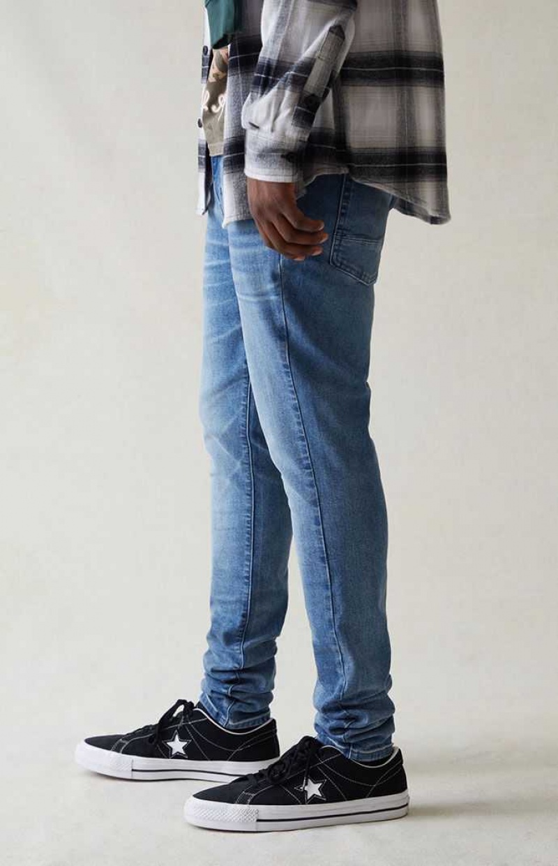 Jeans PacSun High Stretch Indigo Stacked Flaco Hombre Indigo | DCUGQ5340