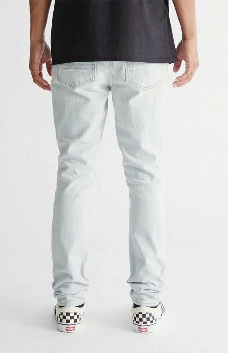 Jeans PacSun Light Indigo Destroyed Stacked Flaco Hombre Indigo Claro | KMAEG3608