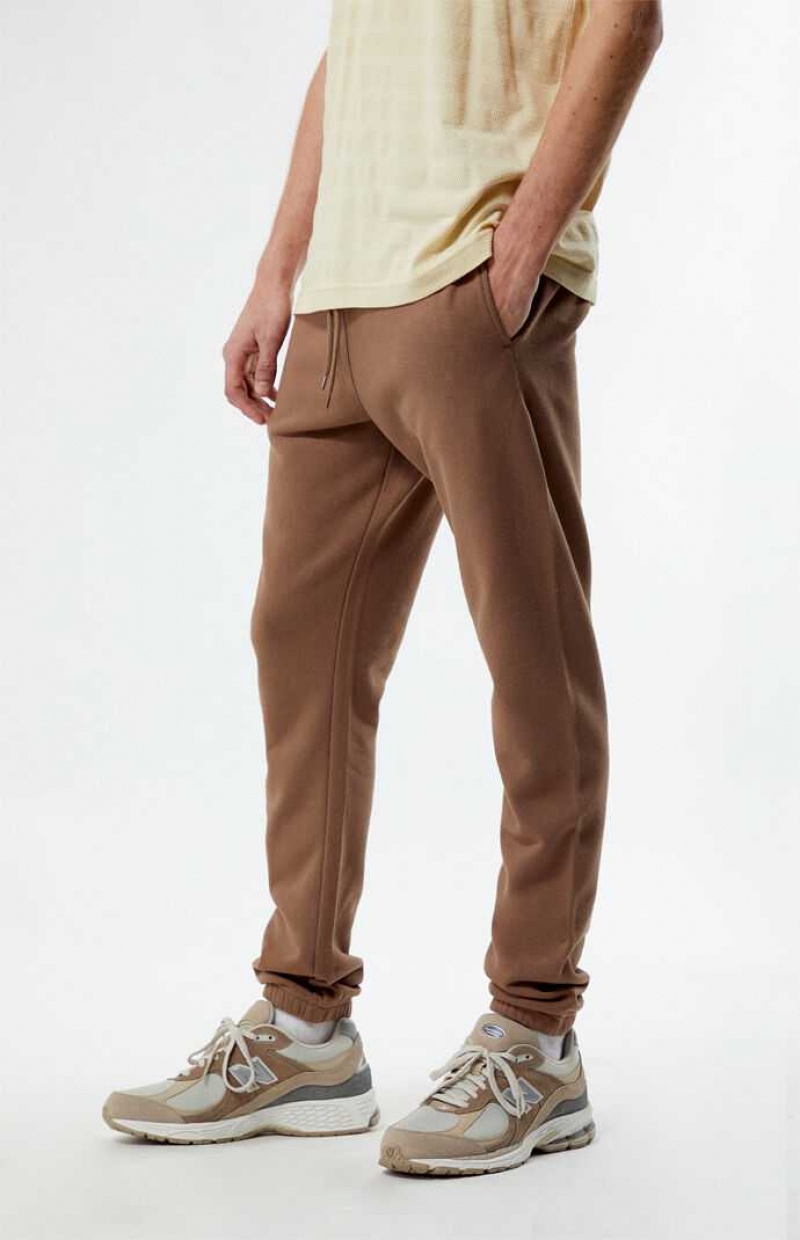 Pantalon Deportivo PacSun Brown Fleece Jogger Hombre Marrones | HXUKP1793