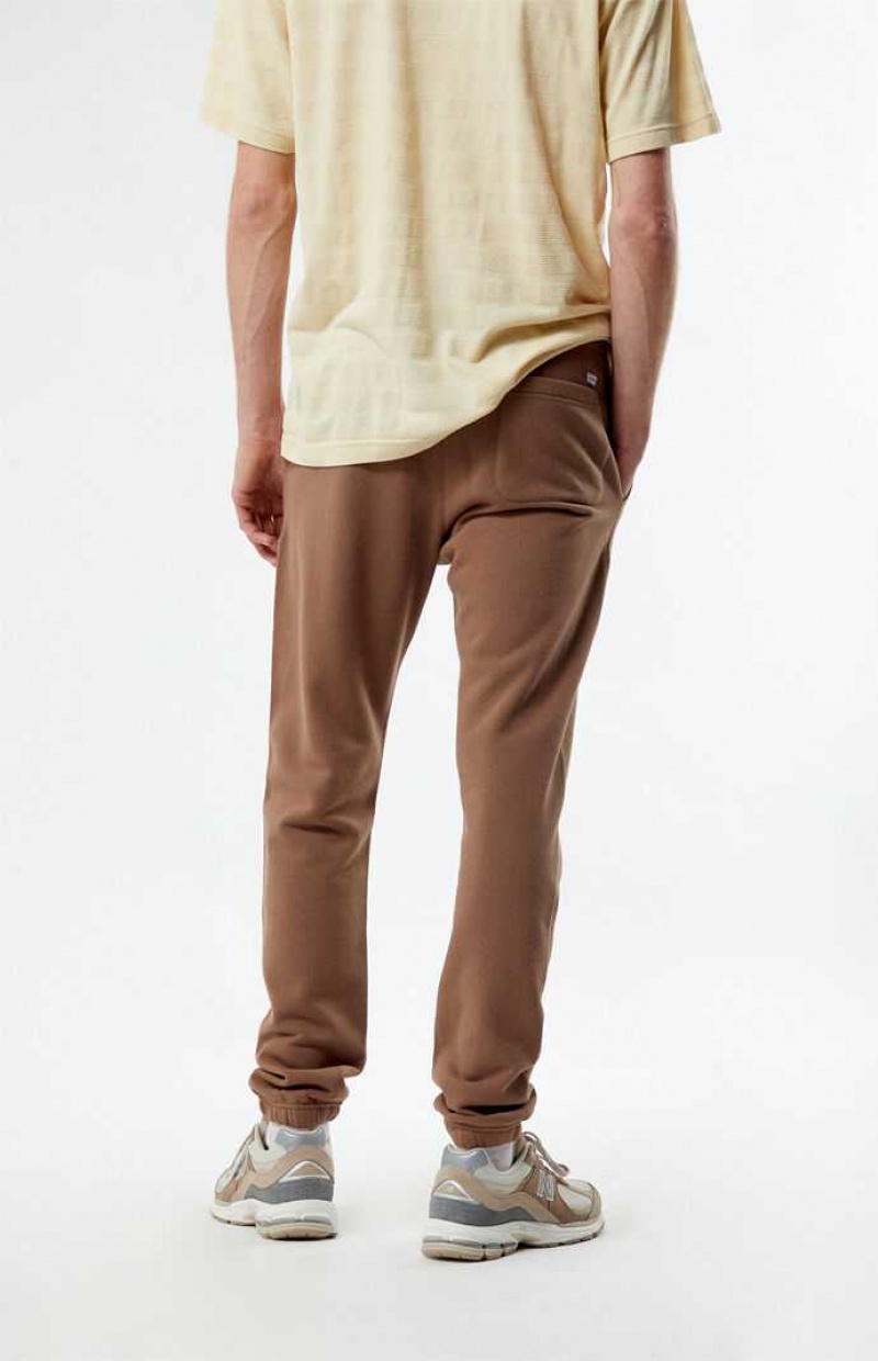 Pantalon Deportivo PacSun Brown Fleece Jogger Hombre Marrones | HXUKP1793