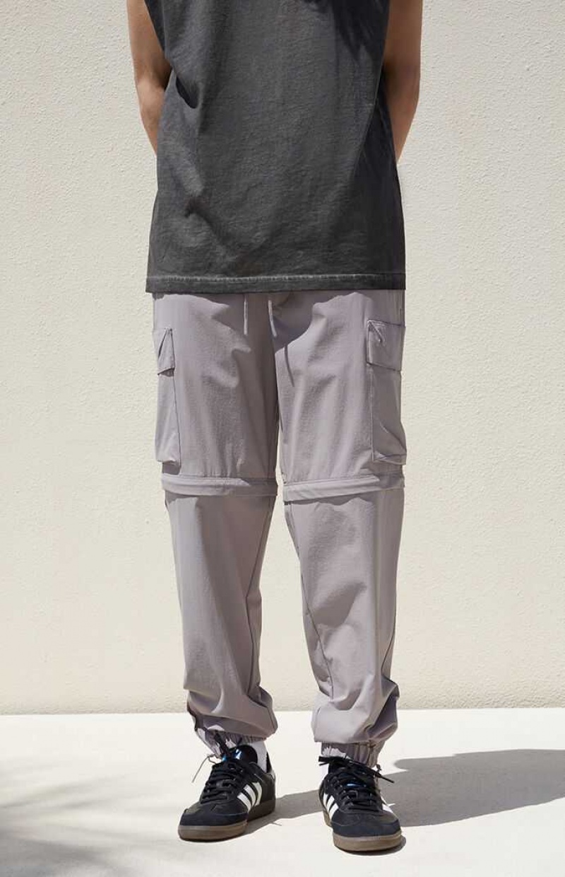 Pantalon Jogger PacSun Gray Zip Off Performance Cargo Hombre Gris | WJDBP2130