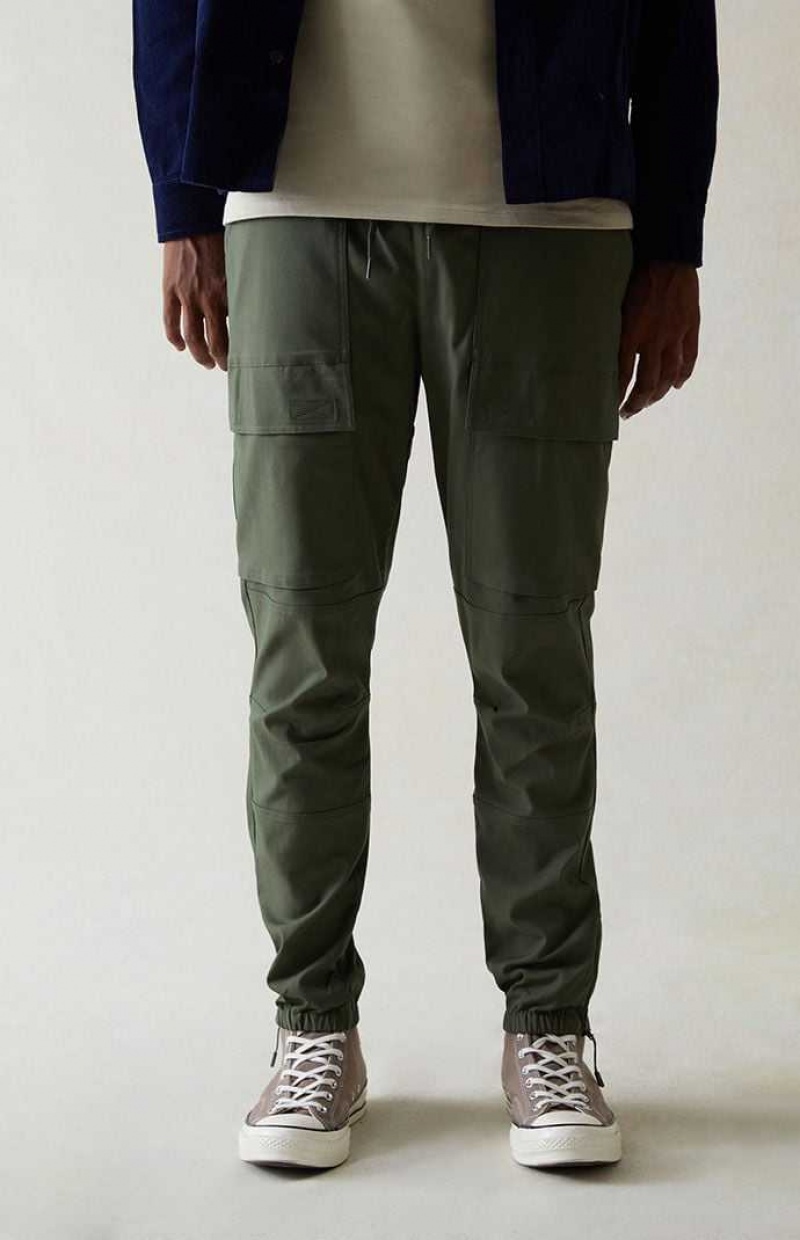 Pantalon Jogger PacSun Performance Olive Slim Hombre Verde | RUNXF8713