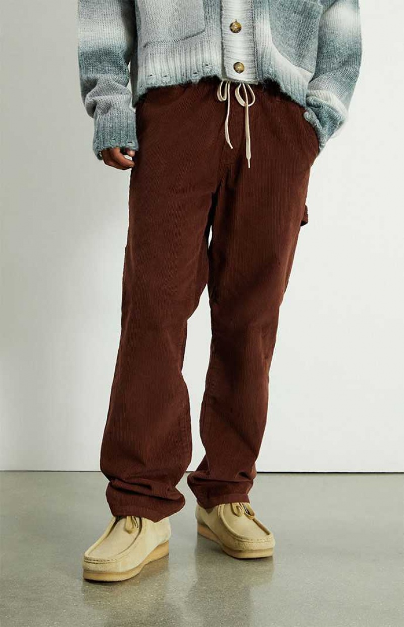 Pantalon PacSun Brown Corduroy Drawstring Carpenter Hombre Marrones | XHESA0341