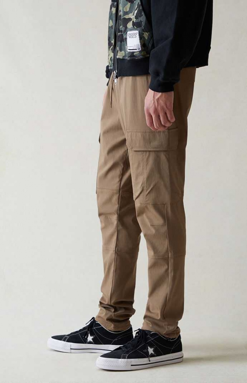 Pantalon PacSun Brown Performance Atléticos Slim Cargo Hombre Marrones | UQFBO0194