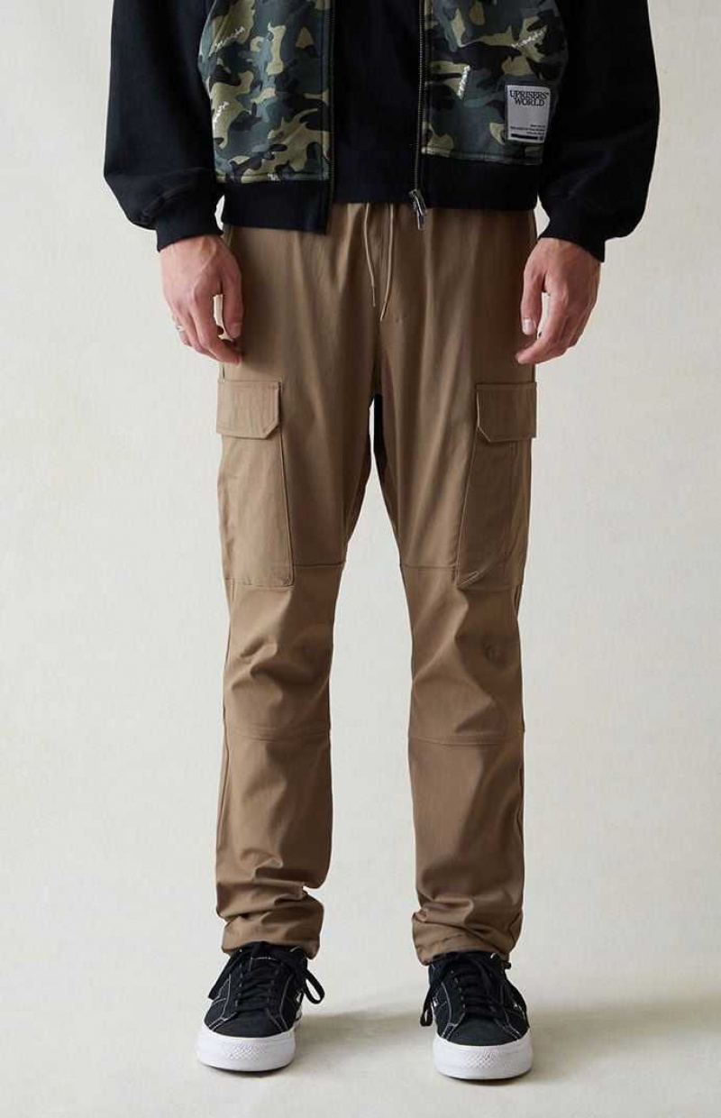 Pantalon PacSun Brown Performance Atléticos Slim Cargo Hombre Marrones | UQFBO0194