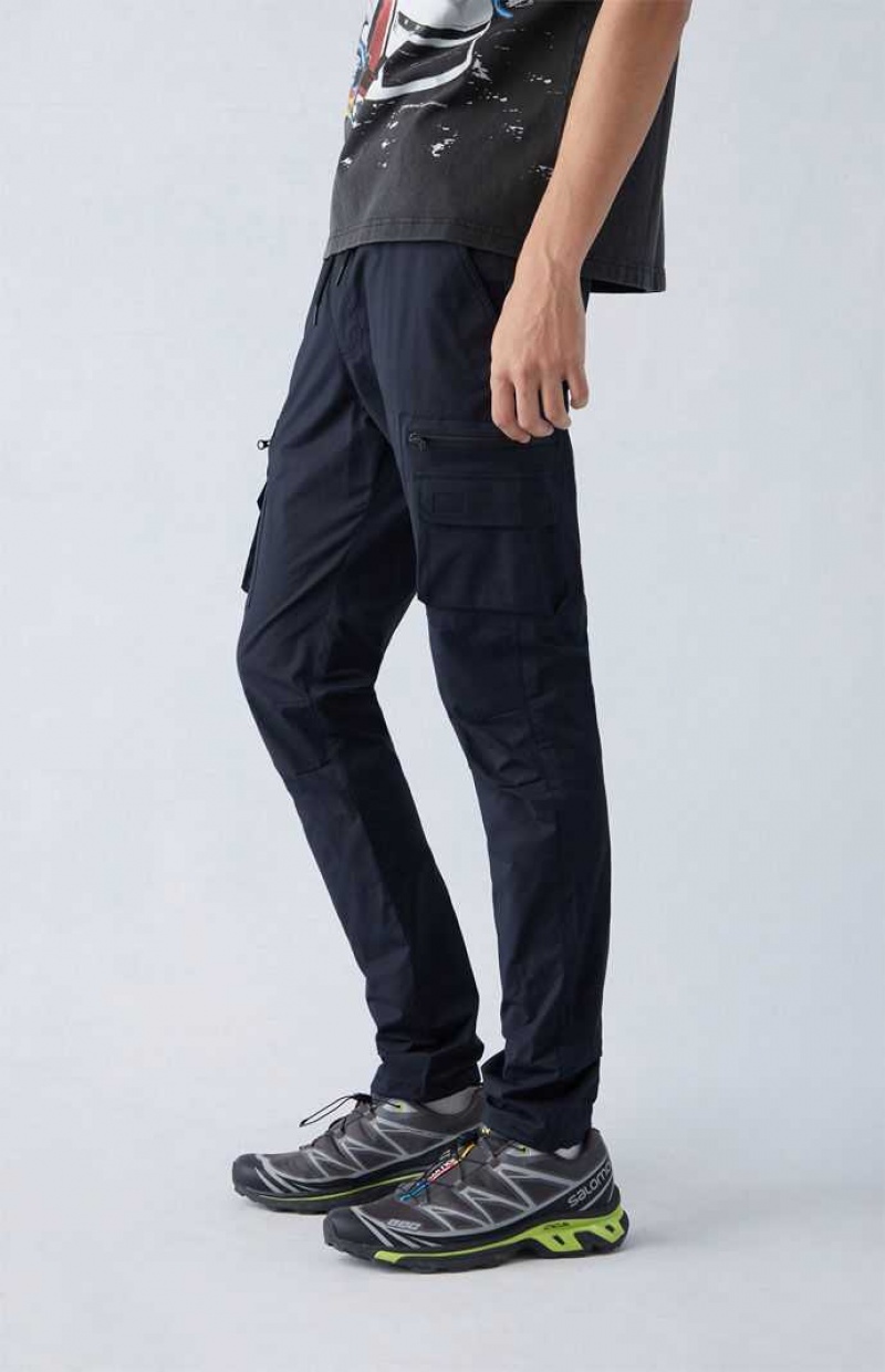 Pantalon PacSun Eco Stretch Black Slim Cargo Hombre Negras | BAXVF4327