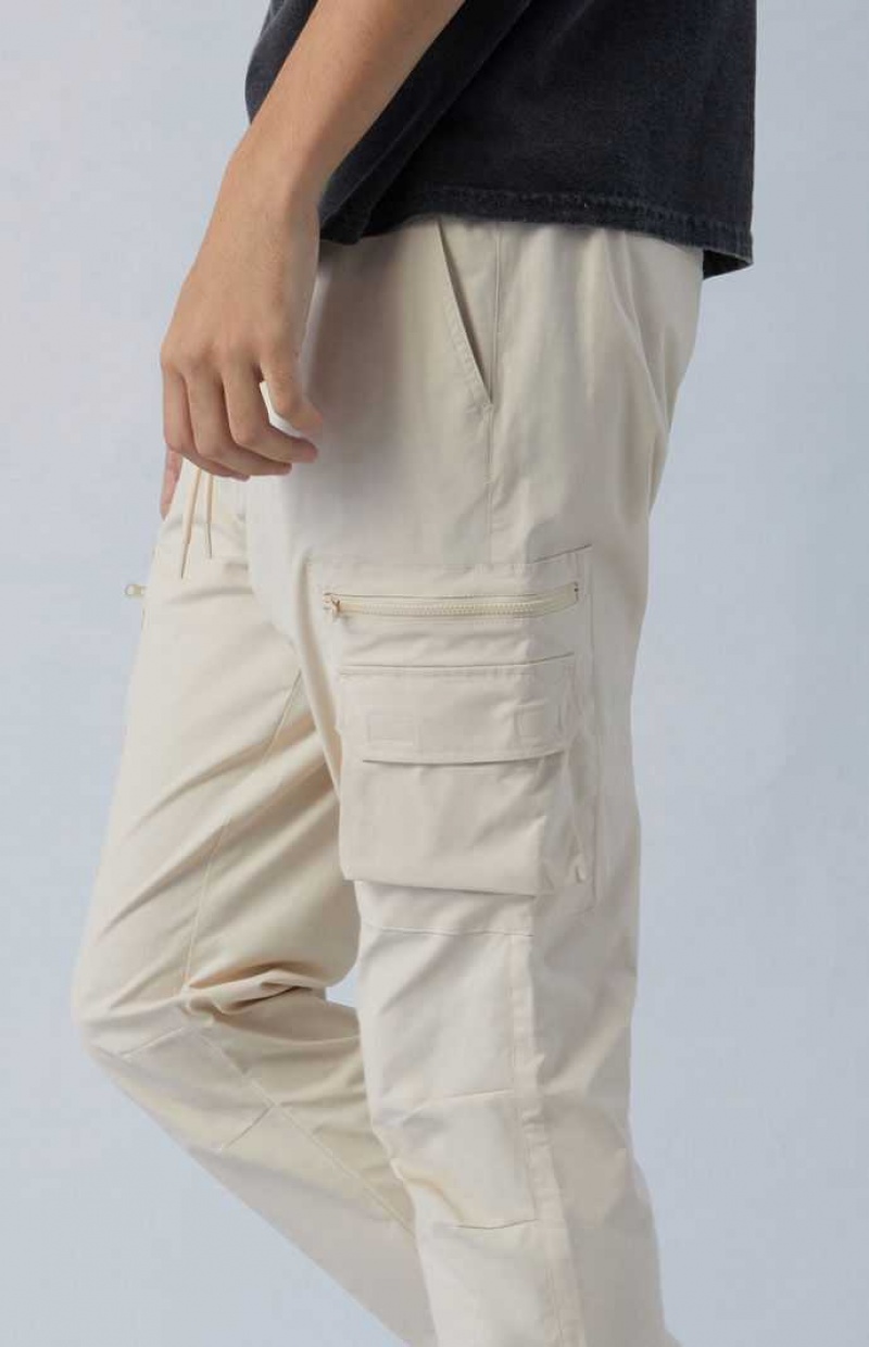 Pantalon PacSun Eco Stretch Cream Slim Cargo Hombre Kaki | MQDPJ7361