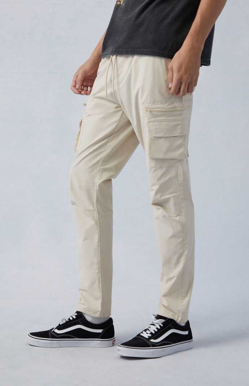 Pantalon PacSun Eco Stretch Cream Slim Cargo Hombre Kaki | MQDPJ7361