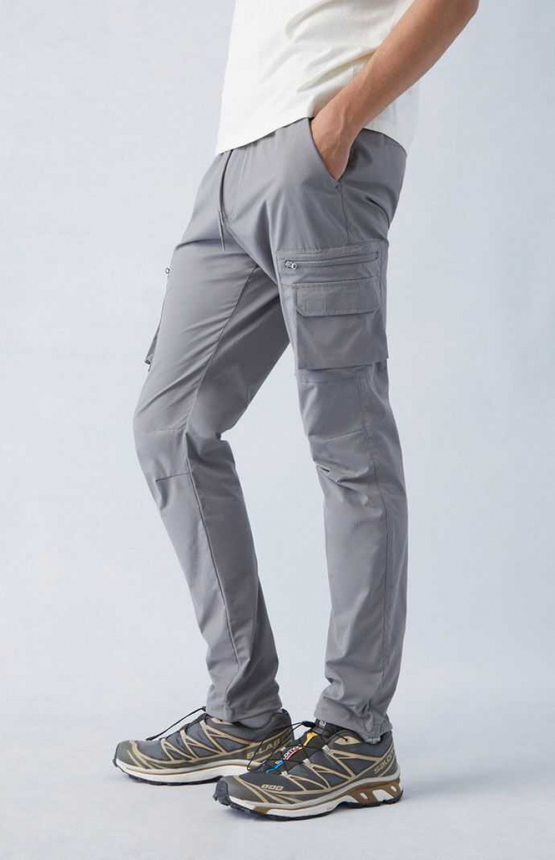 Pantalon PacSun Eco Stretch Gray Slim Cargo Hombre Gris | LZQJI2178