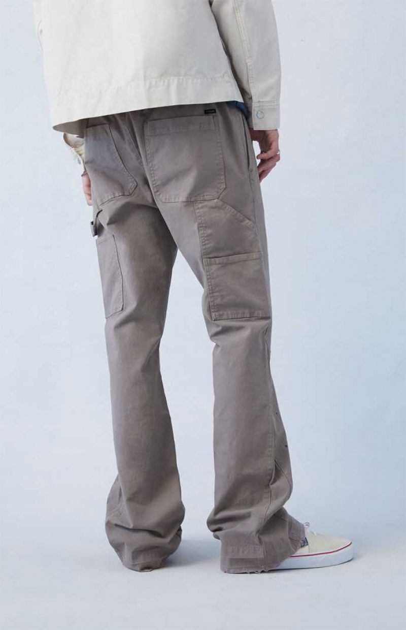 Pantalon PacSun Eco Stretch Lona Khaki Slim Bootcut Hombre Gris Marrones | YIFHB8092