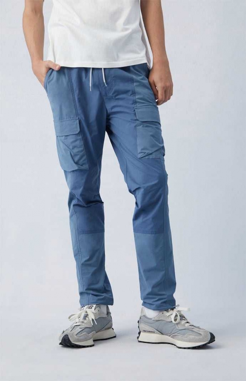 Pantalon PacSun Eco Stretch Nylon Blue Slim Cargo Hombre Azules | XLUWG6709