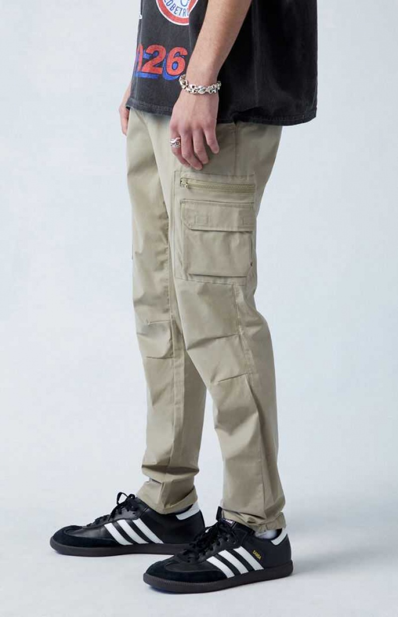 Pantalon PacSun Eco Stretch Olive Slim Cargo Hombre Verde Oliva | KHENX5306