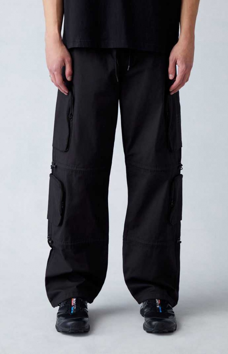 Pantalon PacSun Lona Black gy Cargo Hombre Negras | FYMAR0631