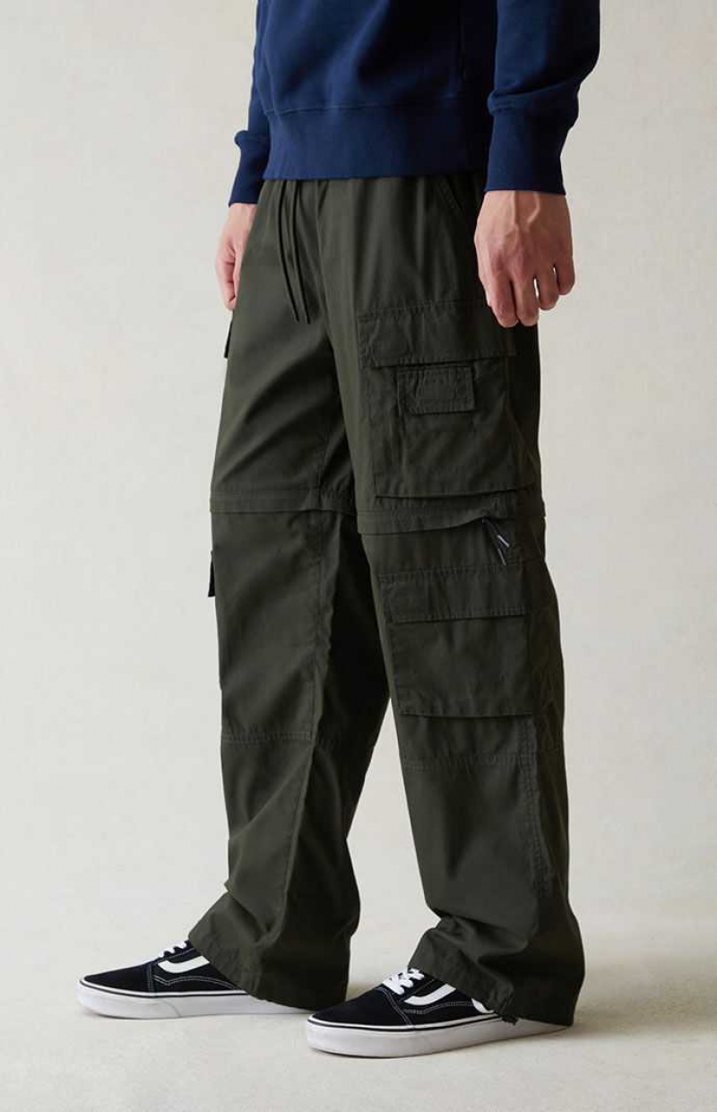 Pantalon PacSun Lona Green gy Zip Off Cargo Hombre Verde | CAHBO8097