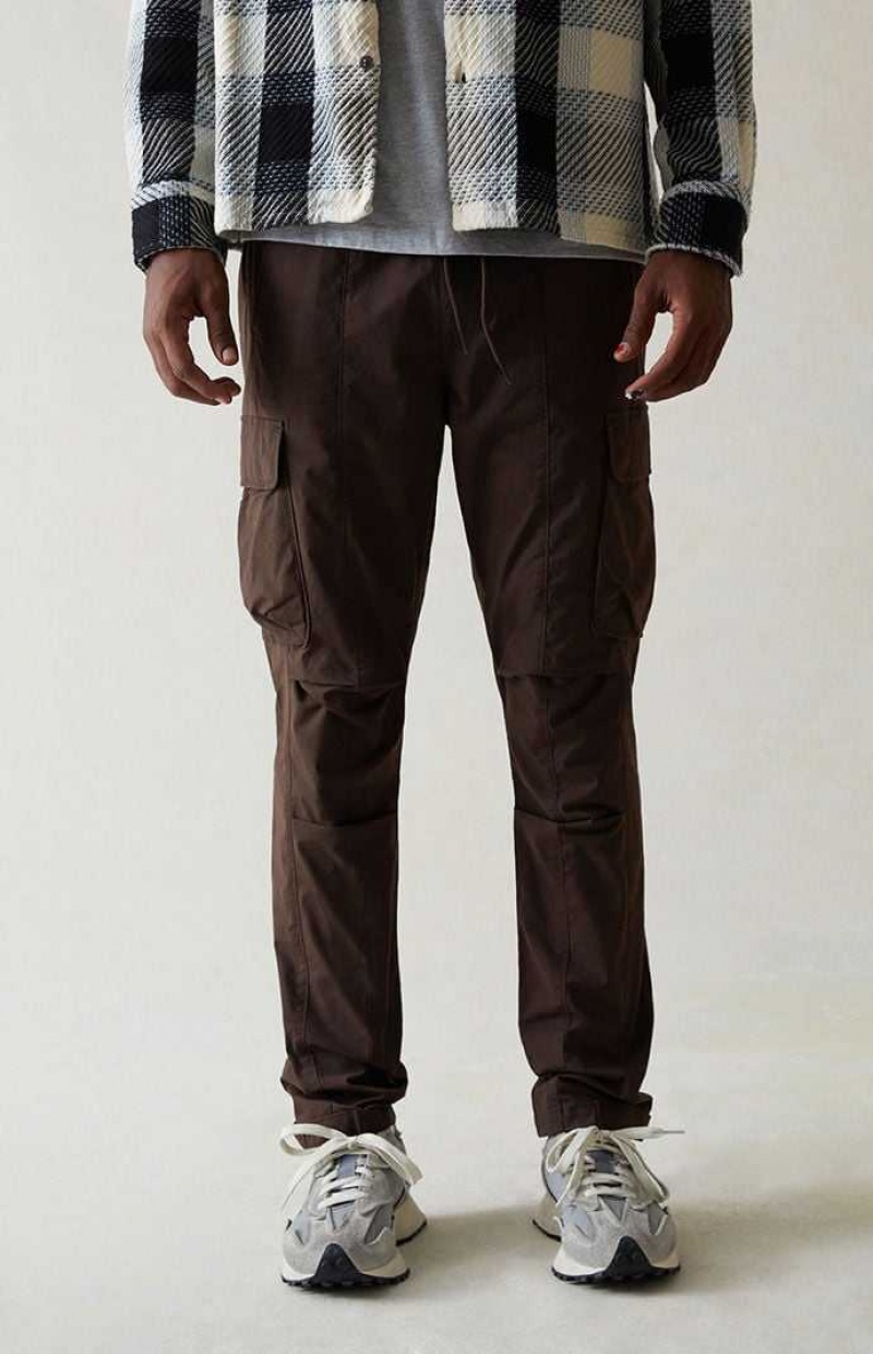 Pantalon PacSun Stretch Brown Slim Cargo Hombre Marrones | IUJMW4609