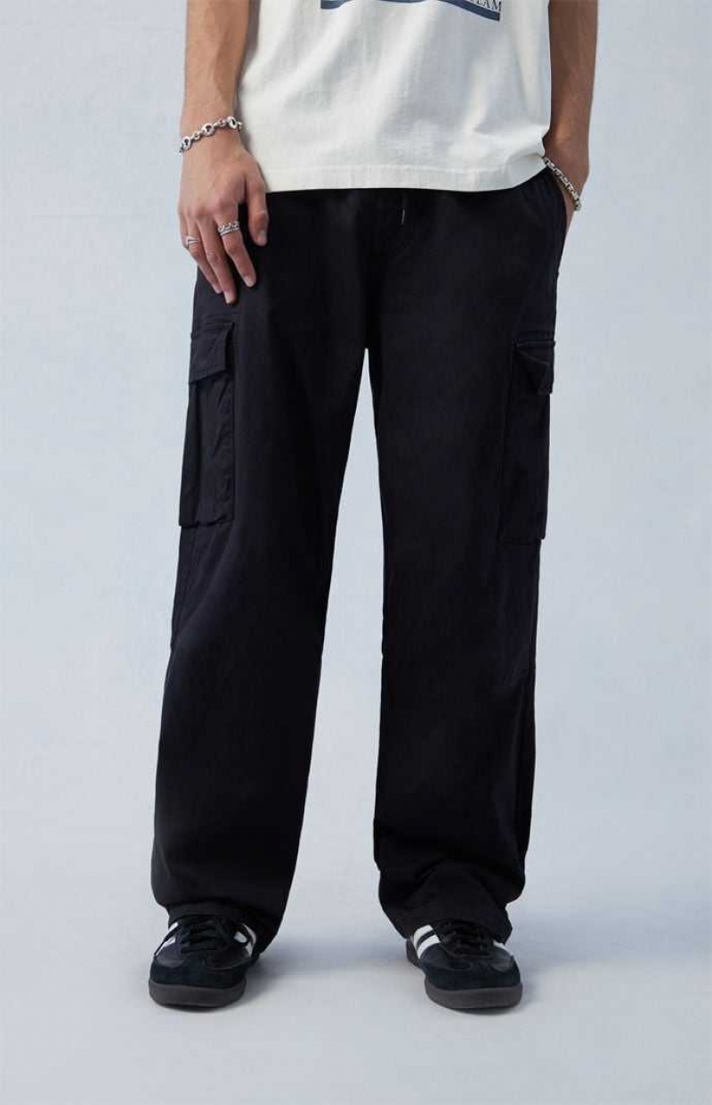 Pantalon PacSun Stretch Lona Black gy Cargo Hombre Negras | GZBPC7034