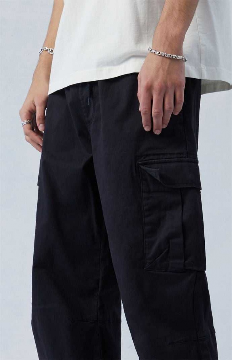 Pantalon PacSun Stretch Lona Black gy Cargo Hombre Negras | GZBPC7034