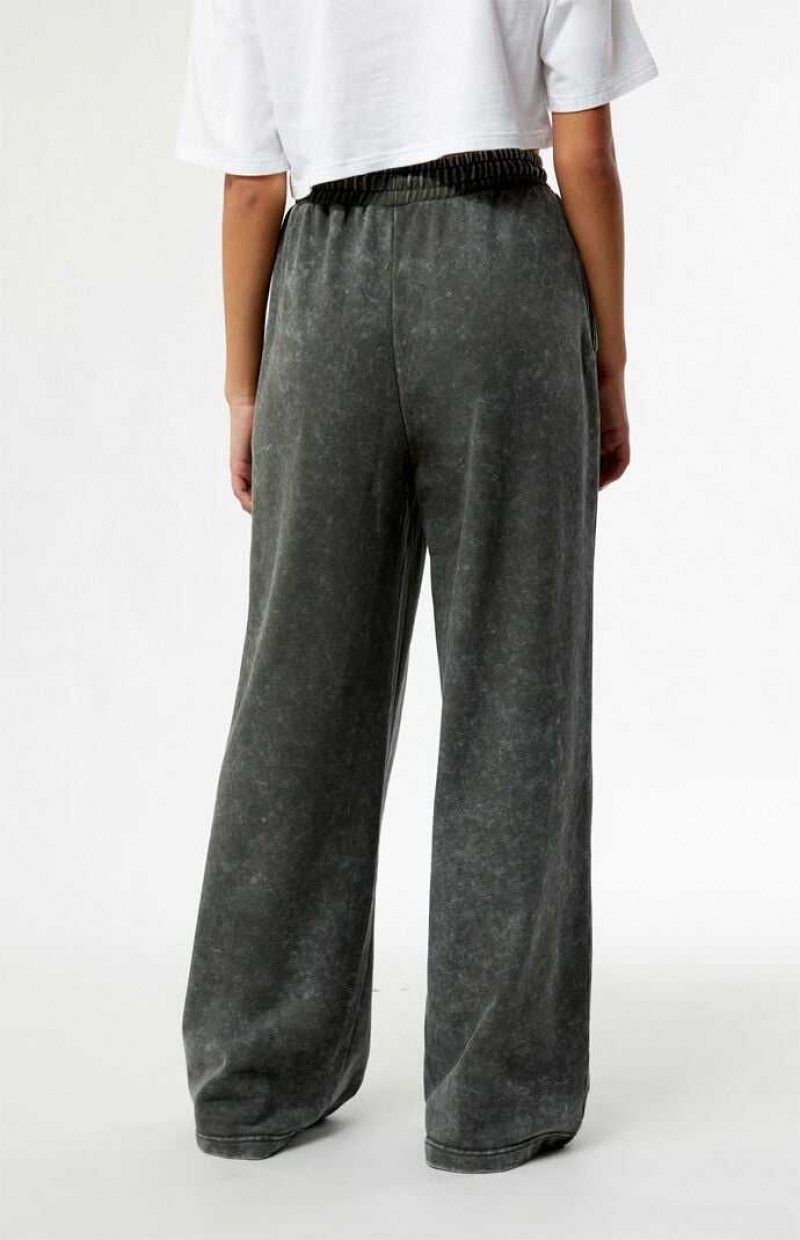 Pantalones PacSun Acid Wash Anchos Leg Mujer Gris | EPASF1943