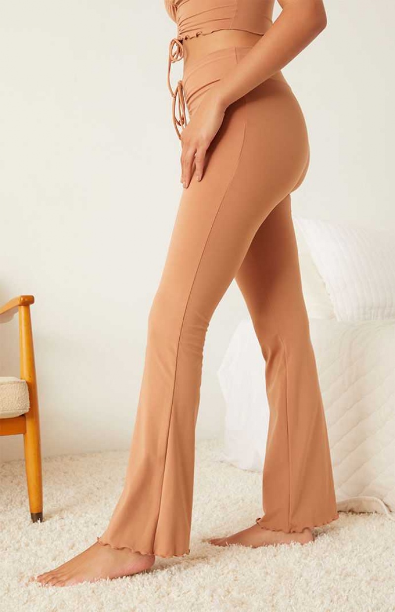 Pantalones PacSun Active Cinched Yoga Mujer Marrones | DOQPB8591