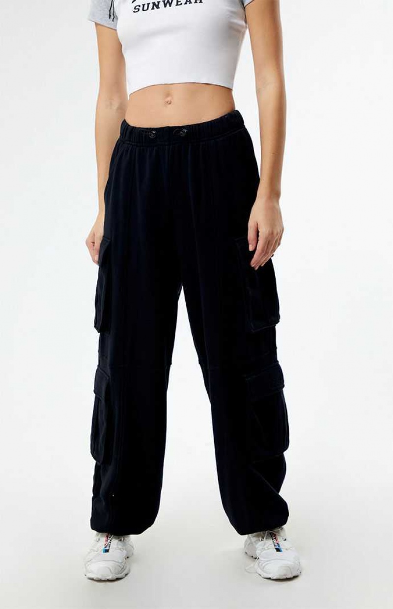 Pantalones PacSun Around Town Cargo Mujer Negras | KDBOF0817