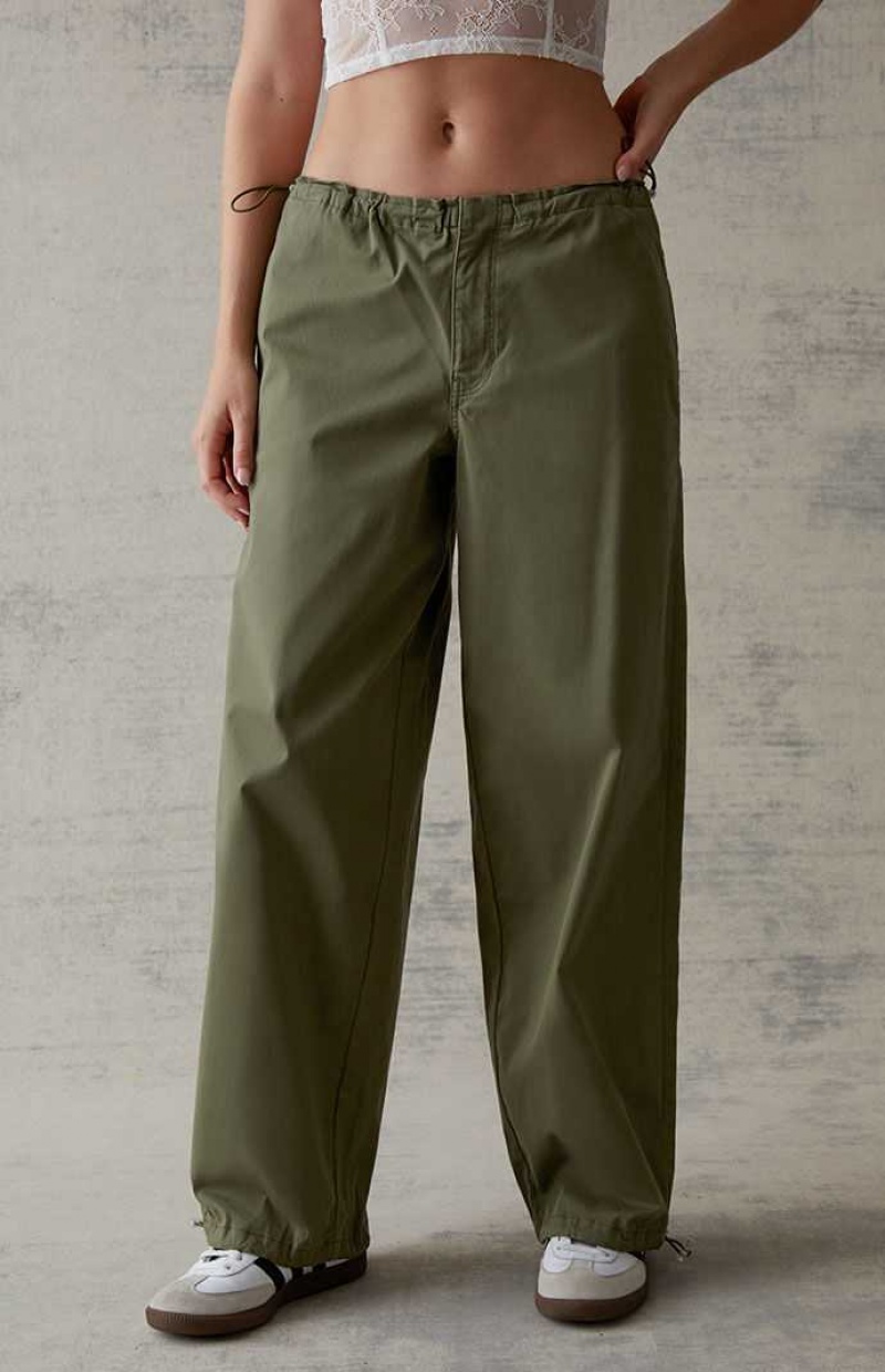 Pantalones PacSun Baggy Pull-On Mujer Verde Oliva | ZQIOB8749