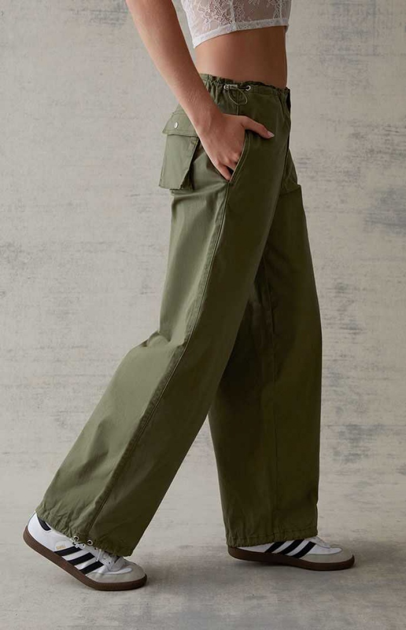 Pantalones PacSun Baggy Pull-On Mujer Verde Oliva | ZQIOB8749