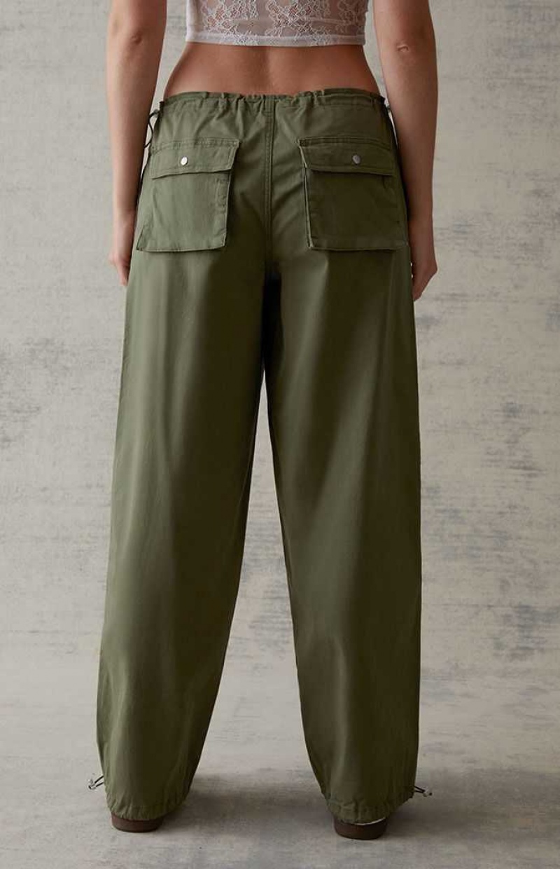 Pantalones PacSun Baggy Pull-On Mujer Verde Oliva | ZQIOB8749