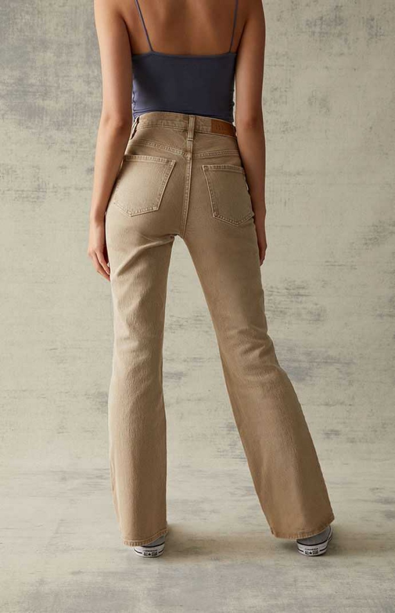 Pantalones PacSun Beige Stretch High Waisted Bootcut Mujer Beige | GPHEB7261