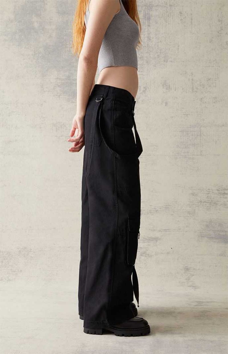 Pantalones PacSun Black Suspender '90s gy Cargo Mujer Gris Oscuro | FKYOQ6071