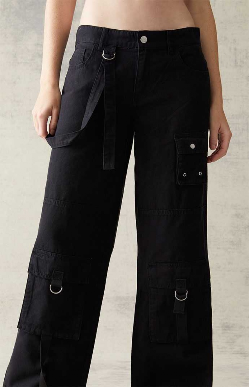 Pantalones PacSun Black Suspender '90s gy Cargo Mujer Gris Oscuro | FKYOQ6071