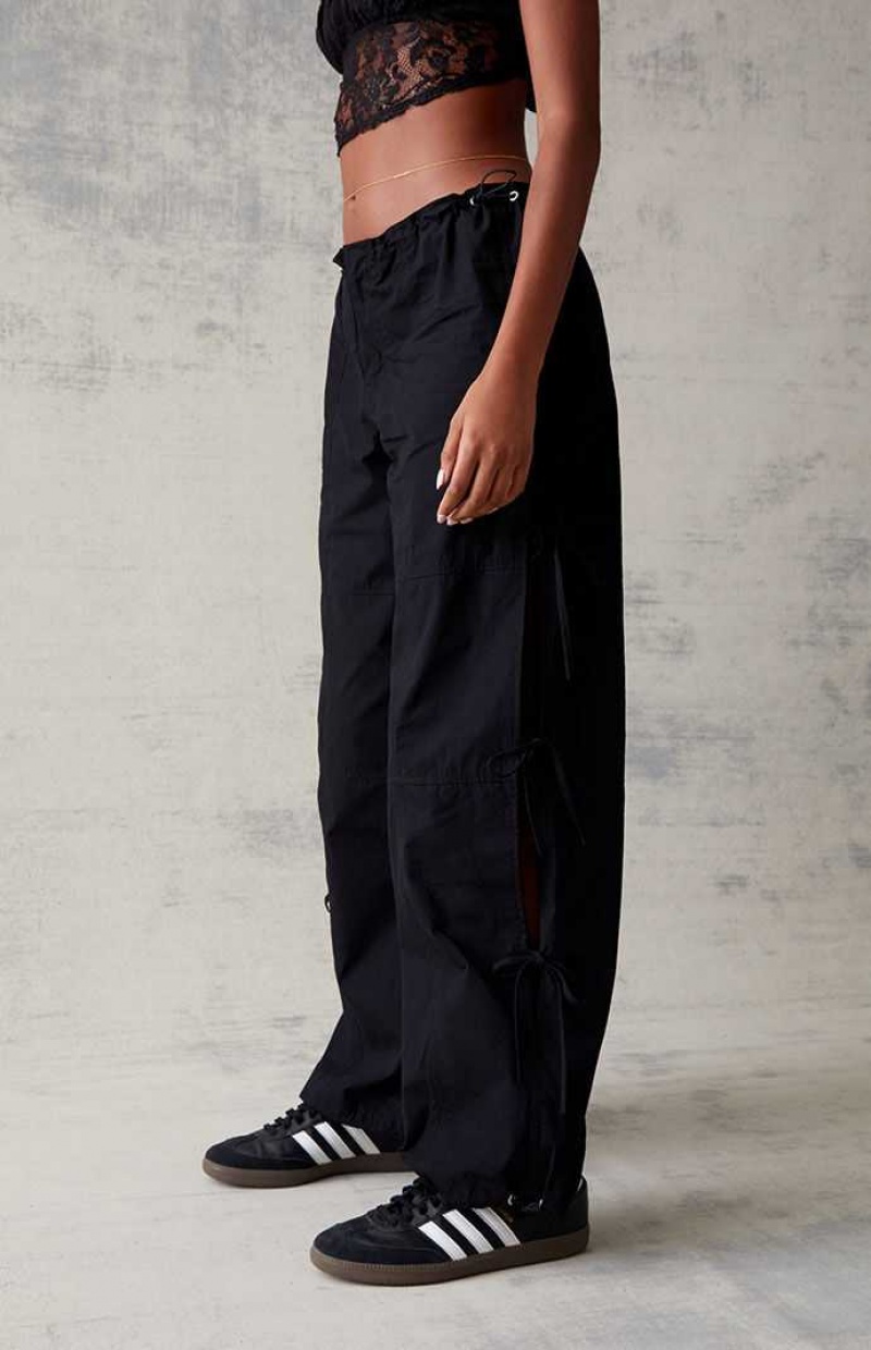 Pantalones PacSun Black Tie Side gy Mujer Negras | EAQPI3087