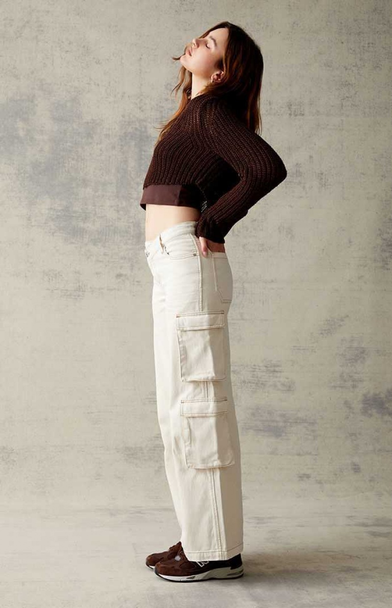 Pantalones PacSun Bone Asymmetrical '90s gy Cargo Mujer Beige | HBMRK3940