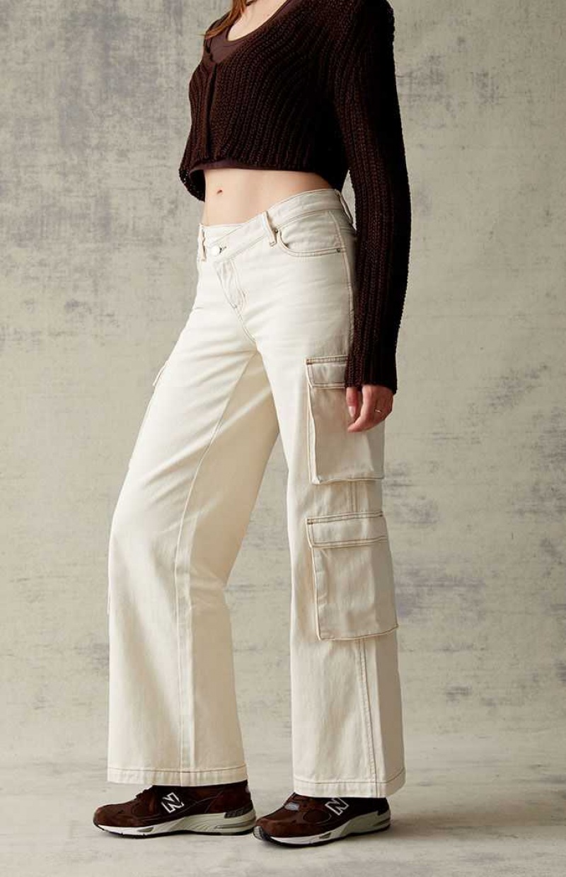 Pantalones PacSun Bone Asymmetrical '90s gy Cargo Mujer Beige | HBMRK3940