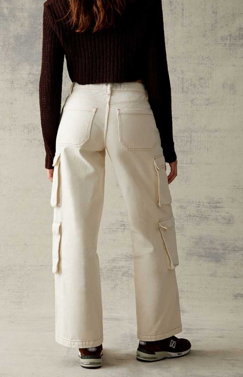 Pantalones PacSun Bone Asymmetrical '90s gy Cargo Mujer Beige | HBMRK3940