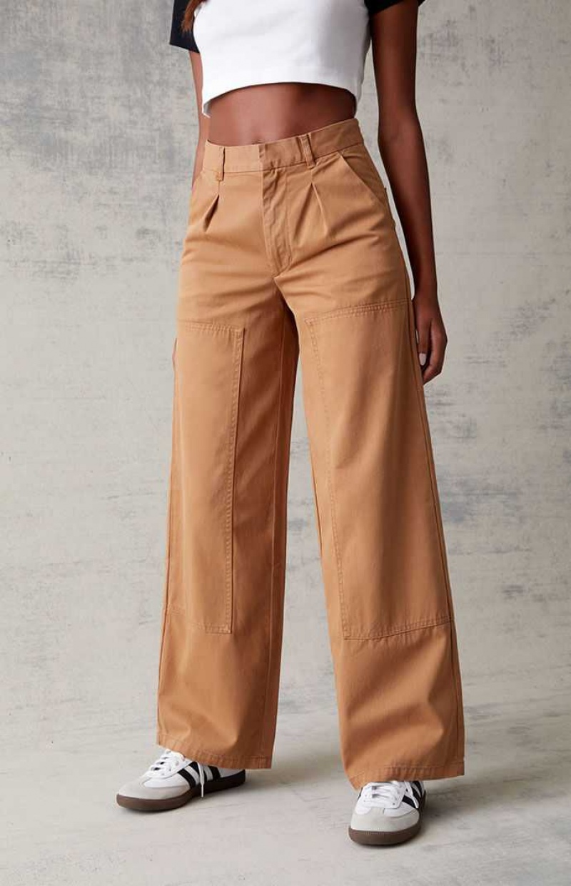 Pantalones PacSun Brown Anchos Leg Mujer Marrones | UVHEW3604