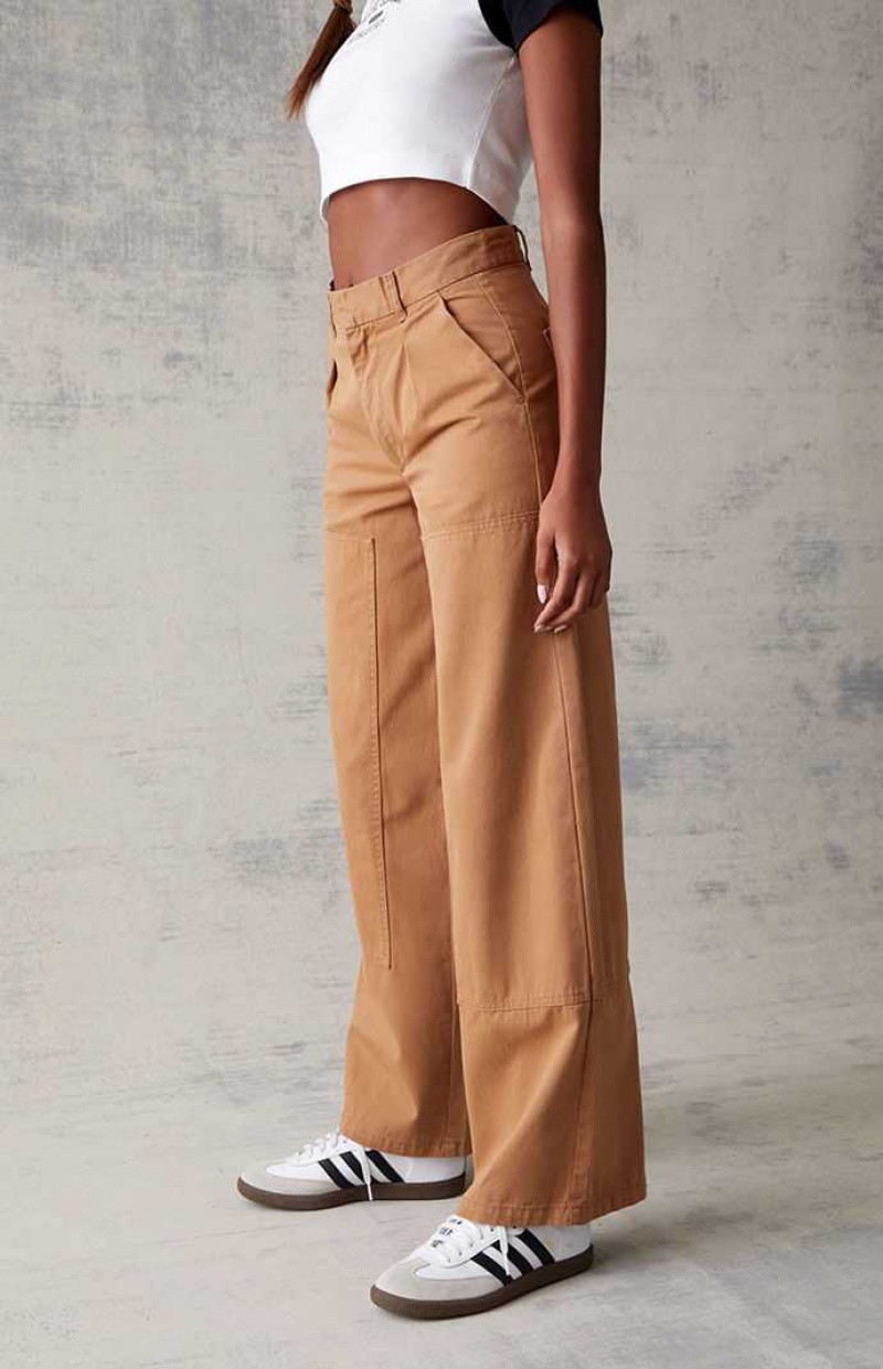 Pantalones PacSun Brown Anchos Leg Mujer Marrones | UVHEW3604