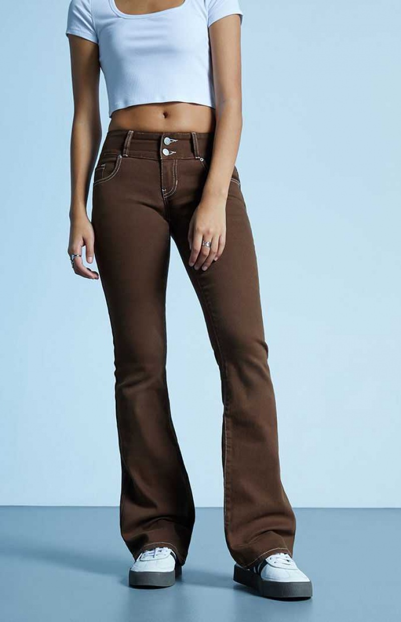 Pantalones PacSun Brown Low Rise Bootcut Mujer Marrones | BGKTC6238