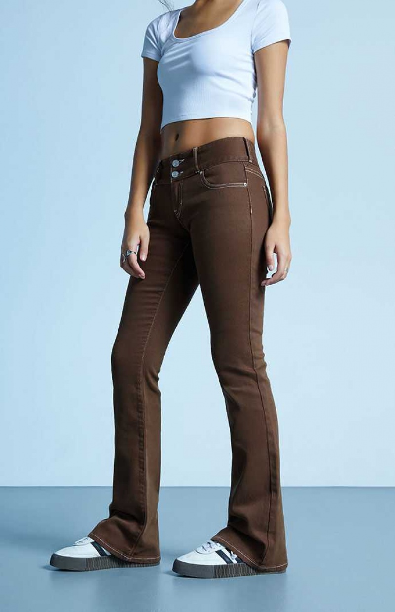 Pantalones PacSun Brown Low Rise Bootcut Mujer Marrones | BGKTC6238