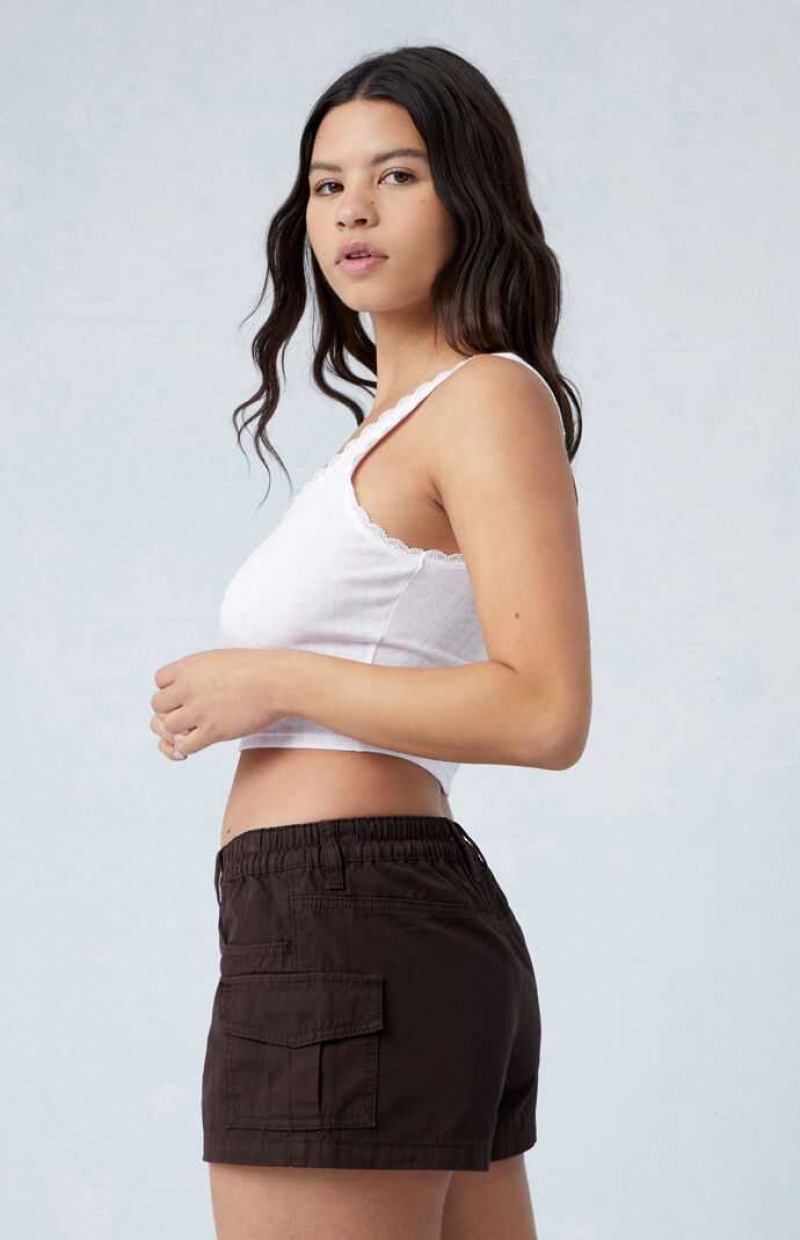 Pantalones PacSun Brown Low Rise Cargo Mujer Marrones | TJQBZ5703