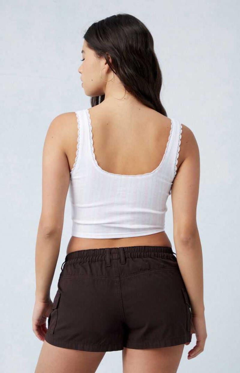 Pantalones PacSun Brown Low Rise Cargo Mujer Marrones | TJQBZ5703