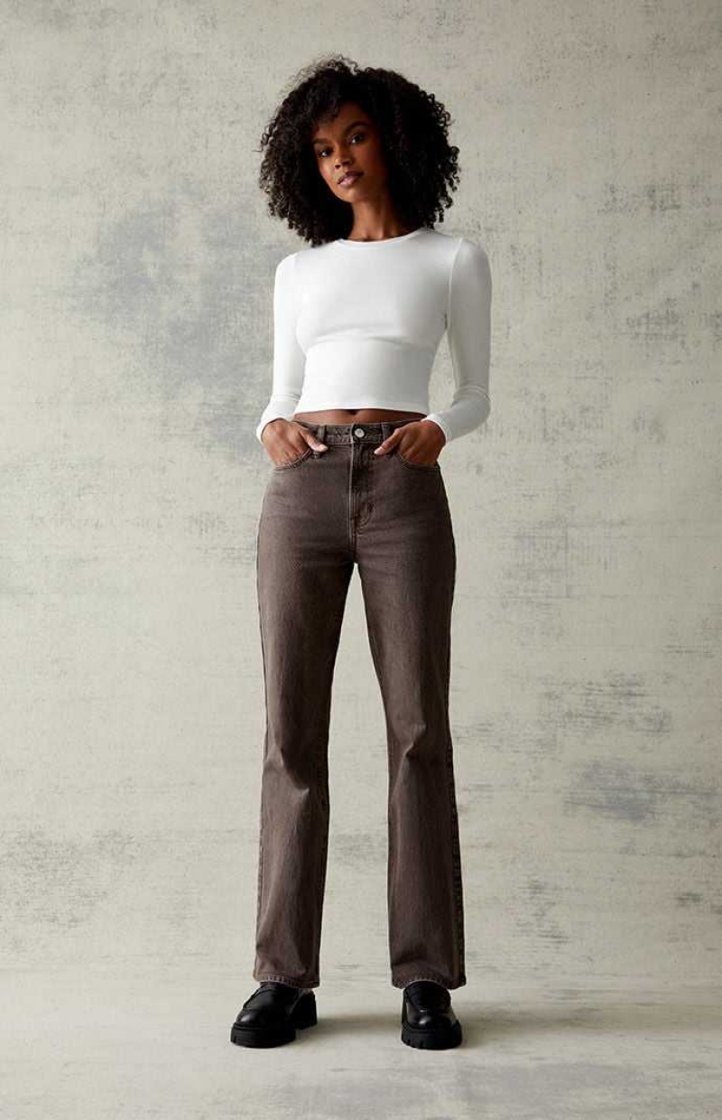 Pantalones PacSun Brown Stretch High Waisted Bootcut Mujer Marrones | VYCPE4257